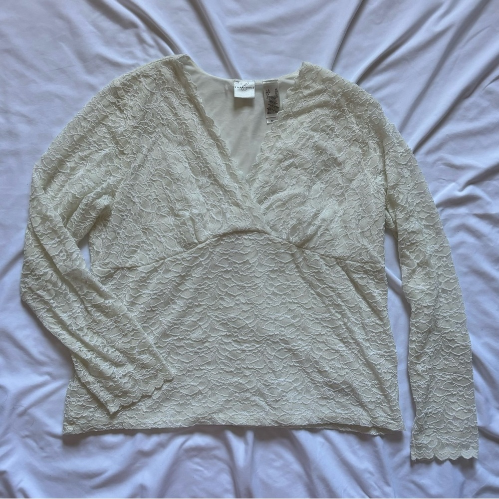 SOLD! Emma james white lace babydoll top